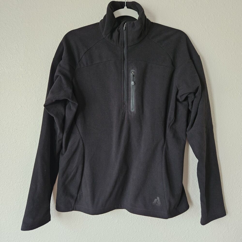 Eddie Bauer First Ascent Women's Large BlackFleece Pullover Quarter Zip